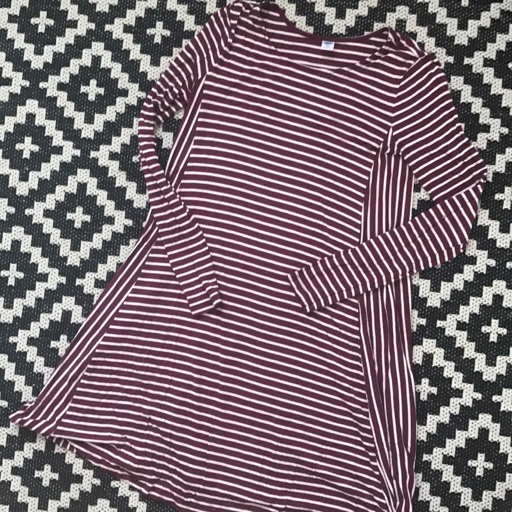 red and white striped dress
